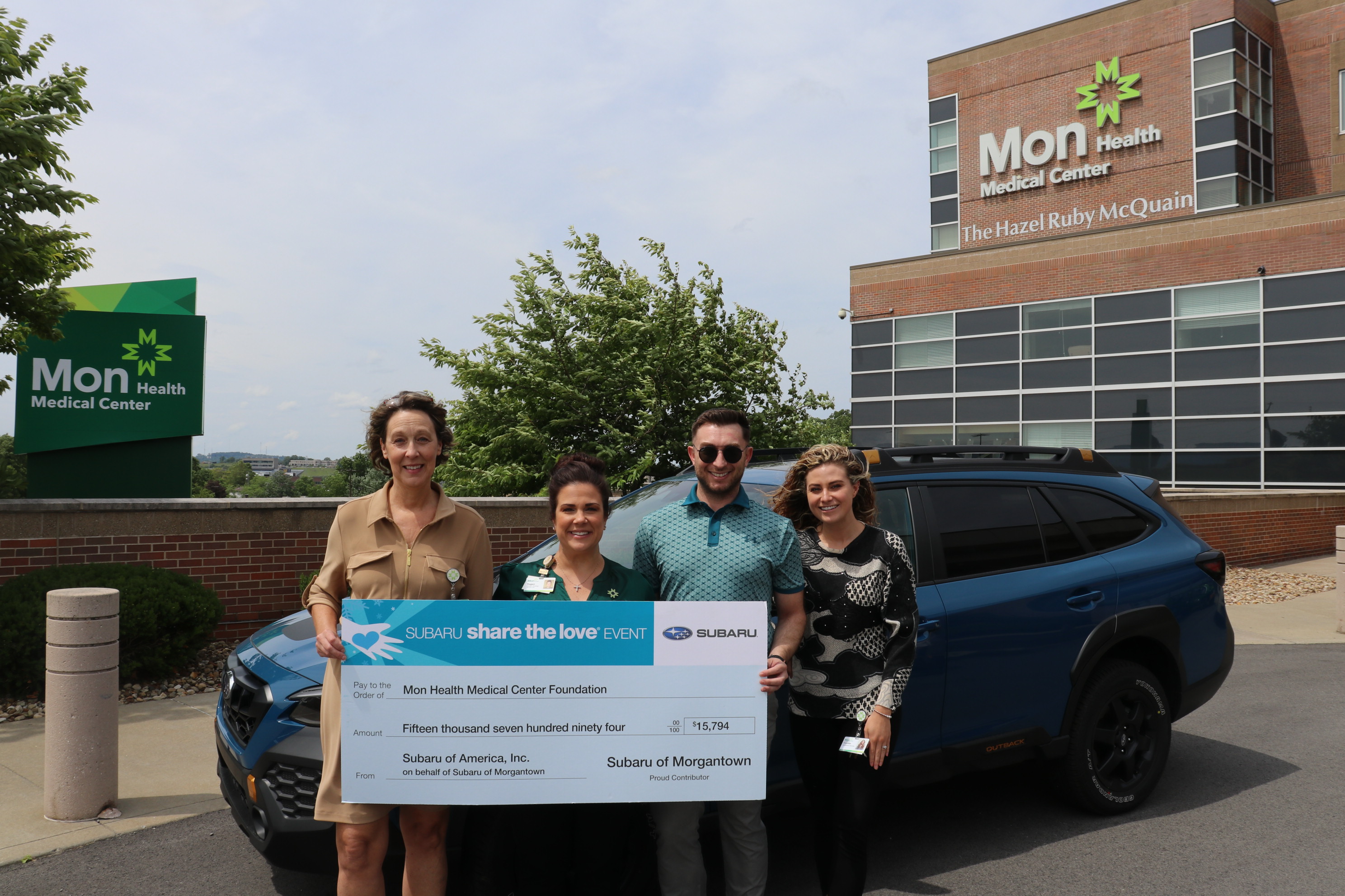 Subaru of Morgantown Donates $11,100 for Mon Health Cancer Center Patients