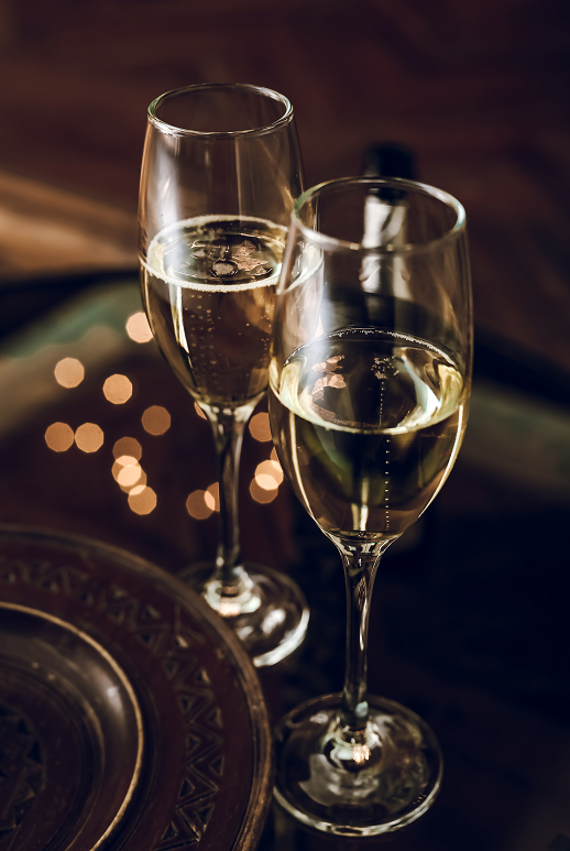 two wine glasses