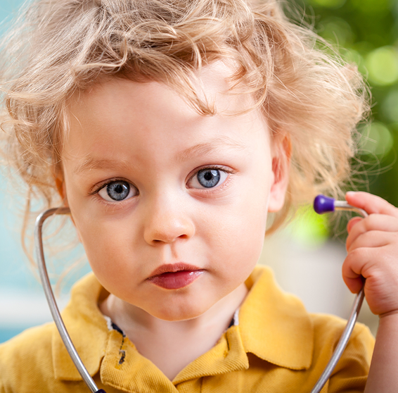 child with stethoscope