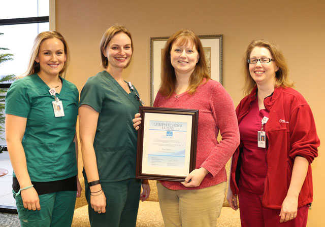 Mon General's Hospital's Lymphedema Support Group recognizes Traci Spohn of Morgantown for her passion and dedication to awareness